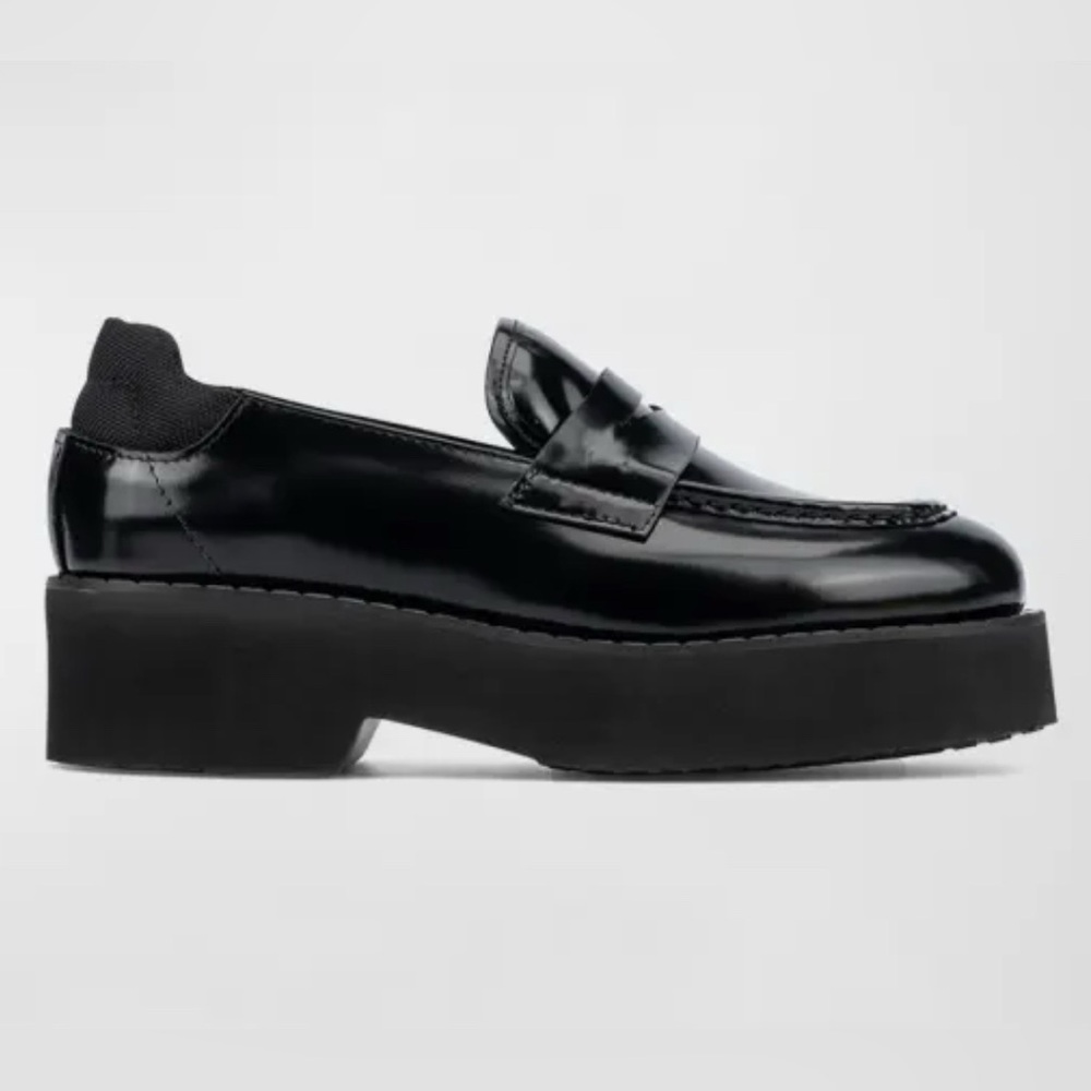 Aquatalia Marta Patent Leather Casual Penny Loafers 7 Weatherproof Chunky Black - Picture 3 of 10